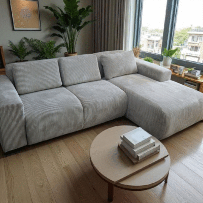 1 Scooch | Candy Corner Chaise |  Big Billy Corduroy - Soapstone