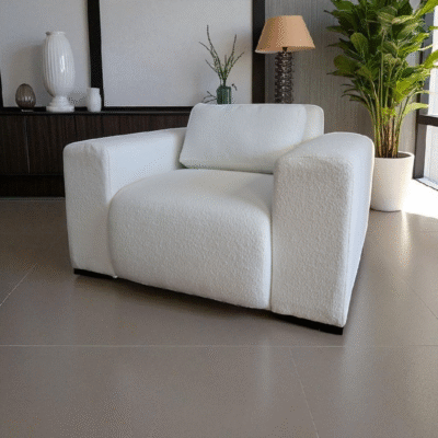 1 Scooch | Candy Armchair | Coco-Boucle-off white